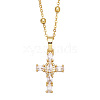 Fashionable Hip Hop Cross Pendant Necklace for Women with Micro Inlaid Gemstones and Zircon Crystals (NKB072) ST5960300-1