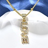 Brass Clear Cubic Zirconia Pendant Necklaces for Women NJEW-A039-02B-G-1