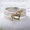 Hammered Alloy Finger Link Rings for Women FS-WG79F21-01-1