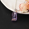 Medium Purple Glass Perfume Bottle Pendant Necklaces PW-WGF3857-10-1