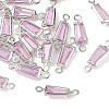 SHEGRACE Brass Pave Cubic Zirconia Trapezoid Connector Charms XGRQ2O907-444B-P-1