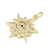 Brass Micro Pave Cubic Zirconia Pendants KK-K417-15B-G-2