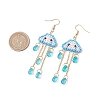 Cloud & Teardrop 304 Stainless Steel Dangle Earrings EJEW-MZ00387-3
