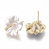 Spray Painted Alloy Stud Earring Findings PALLOY-N152-10G-3