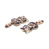 Light Gold Rack Plating Alloy Enamel Pendants ENAM-G210-01LG-07-3