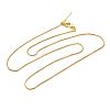 1mm Rack Plating Brass Box Chain Adjustable Slider Necklaces for Women Men MAK-L044-01G-1