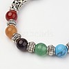 Gemstone Beaded Stretch Bracelets X-BJEW-P065-04-3