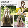 Big Bowknot Polyester Alligator Hair Clips AJEW-CP0008-42B-04-6