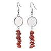 304 Stainless Steel Gemstone Chip Beads Earring Hooks EJEW-JE06898-4