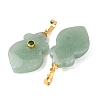 Natural Green Aventurine Pendants G-P628-05G-01-2