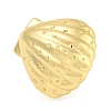 Shell Shape Rack Plating Brass Open Cuff Rings RJEW-N047-04G-RS-1