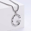 3Pcs Stainless Steel Textured Letter Pendants LW4134-7-1