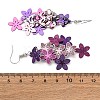 430 Stainless Steel Flower Dangle Earrings EJEW-A137-07P-02-5