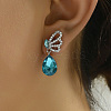 Elegant Alloy Butterfly with Teardrop Dangle Stud Earrings TF5032-1