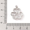 Rack Plating Brass Micro Pave Cubic Zirconia Pendants ZIRC-I066-04P-01-3