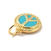 Rack Plating Brass Enamel Pendants KK-M230-17G-4