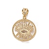 Brass Micro Pave Clear Cubic Zirconia Pendants KK-G439-04G-2