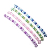 4pcs 4 Colors Acrylic Heart & Glass Seed Beaded Stretch Bracelets BJEW-JB10528-5