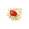 Brass Red Enamel Carb Links Connector Charms KK-K400-19G-2