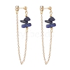 Natural Lapis Lazuli Chip Beads Dangle Stud Earrings for Women X1-EJEW-TA00028-05-1