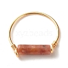 Natural Plum Blossom Column Beads Finger Ring RJEW-JR00404-04-5