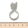 Round Ball Tassel 304 Stainless Steel Cuff Rings for Women RJEW-U039-03P-5