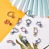 20Pcs 10 Styles Rainbow Color PVD Vacuum Plating Alloy Keychain Clasps JX114A-5