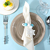 Christmas Snowflake Wood Beaded Napkin Rings AJEW-SC00037-4