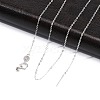 925 Sterling Silver Cable Chain Adjustable Slider Necklaces for Women NJEW-U030-01S-01-3