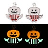 Halloween Theme Rack Plating Luminous Alloy Enamel Pendants ENAM-N056-232P-1