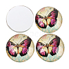 Butterfly Printed Glass Cabochons GGLA-N004-12mm-C44-2