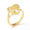 Real 18K Gold Plated Brass Alphabet Adjustable Rings RJEW-M139-18H-1