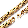 Ion Plating(IP) 201 Stainless Steel Byzantine Chain Bracelets BJEW-S057-89A-01-3