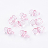 Pink Color Transparent Acrylic Baby Pacifier Pendants X-TACR-R16-4-1