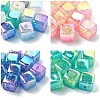 10Pcs Gradient Color & UV Plating Transparent Acrylic Beads OACR-YW0002-25D-2