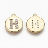 Brass Micro Pave Clear Cubic Zirconia Charms KK-N231-233H-NF-2