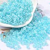 6/0 Opaque Colours Rainbow Plated Round Glass Seed Beads SEED-T006-04D-06-1