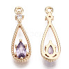 Brass Micro Pave Cubic Zirconia Pendants KK-R111-003-A03-2