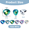 48Pcs Electroplated Glass Pendants EGLA-HS0001-13-2
