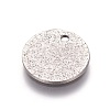 Tarnish Resistant 304 Stainless Steel Textured Pendants STAS-I098-01-12mm-P-2