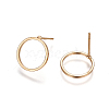 Brass Stud Earrings X-EJEW-F189-03G-NF-2