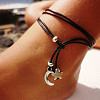 Imitation Leather Alloy Charm Wrap Anklets WGACC3A-01-2