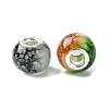 Two Tone Glass European Beads GPDL-K003-01-2