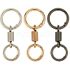 12Pcs 3 Colors Nordic Retro Zinc Alloy Double Spring Ring Clasps FIND-SC0012-87A-1