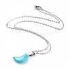 Natural & Synthetic Gemstone Pendant Necklaces NJEW-JN02161-2