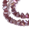 Electroplate Opaque Glass Beads Strands EGLA-Q139-01A-C07-3