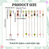 10Pcs 10 Styles Silicone Bead with Stainless Steel Knitting Needles AJEW-PH01709-2