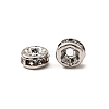 Rack Plating Brass Crystal Rhinestone Rondelle Space Beads RB-D303-P-3