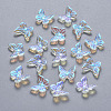 Transparent Spray Painted Glass Charms X-GLAA-T016-20-1
