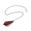 Natural Red Jasper Cone Pointed Dowsing Pendulums G-A249-02S-12-1